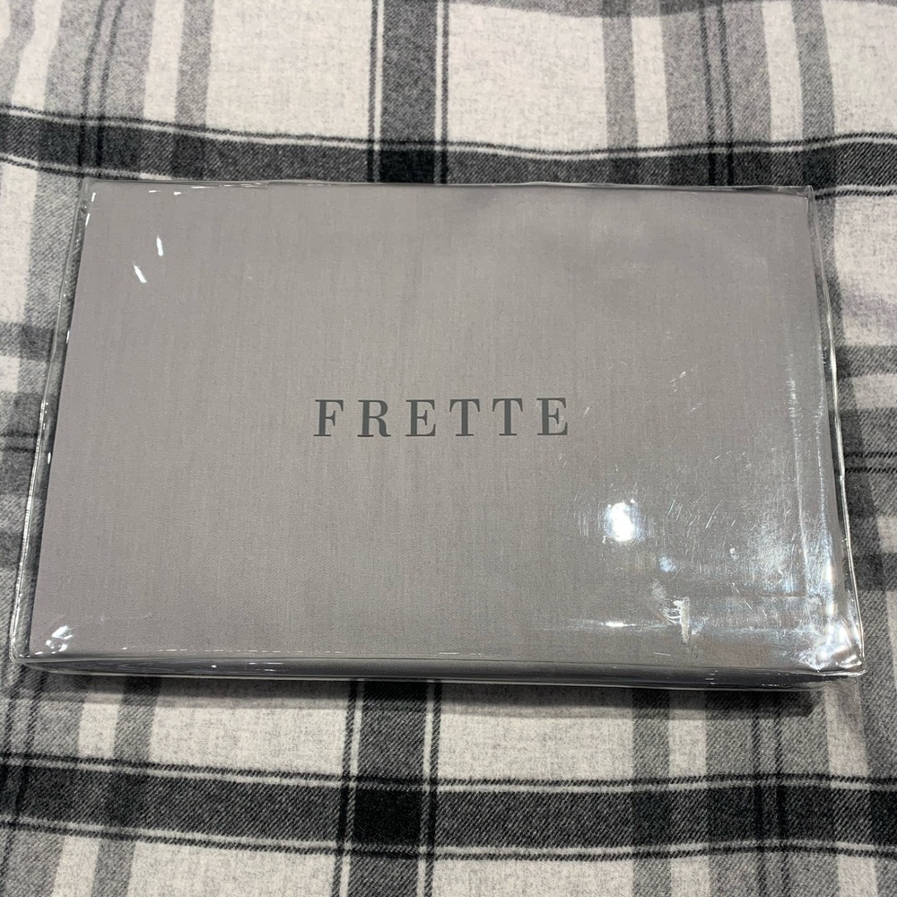 FRETTE MONZA SATEEN KING DUVET COVER STEEL GREY NEW WITH TAGS